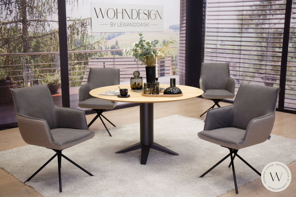 4 Esszimmerstühle Modell 1250 S6MX in Mikrofaser Zenit Koinor