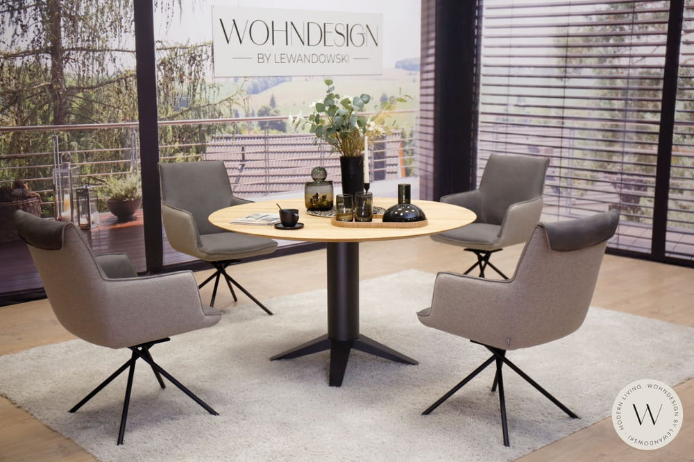 4 Esszimmerstühle Modell 1250 S6MX in Mikrofaser Zenit Koinor