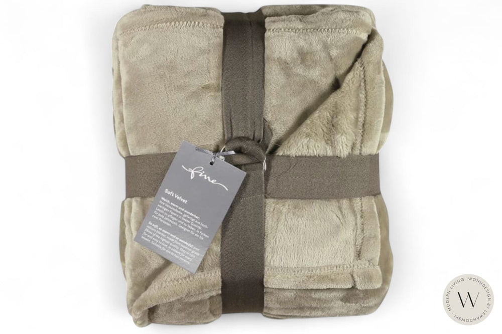 Decke Soft Velvet Farbe 111 beige Fine