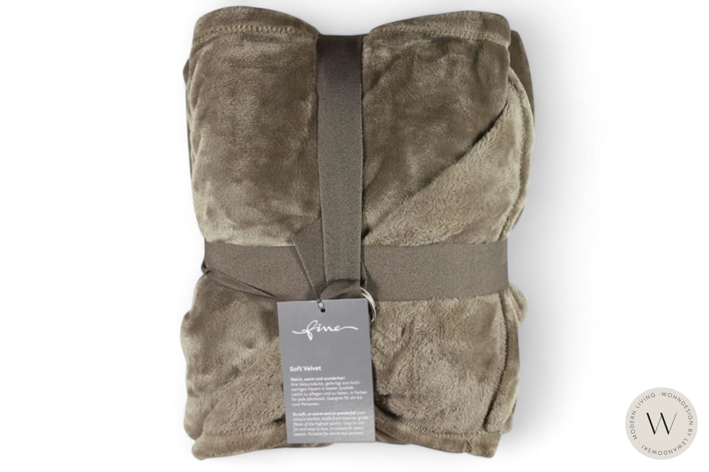 Decke Soft Velvet Farbe 112 taupe Fine