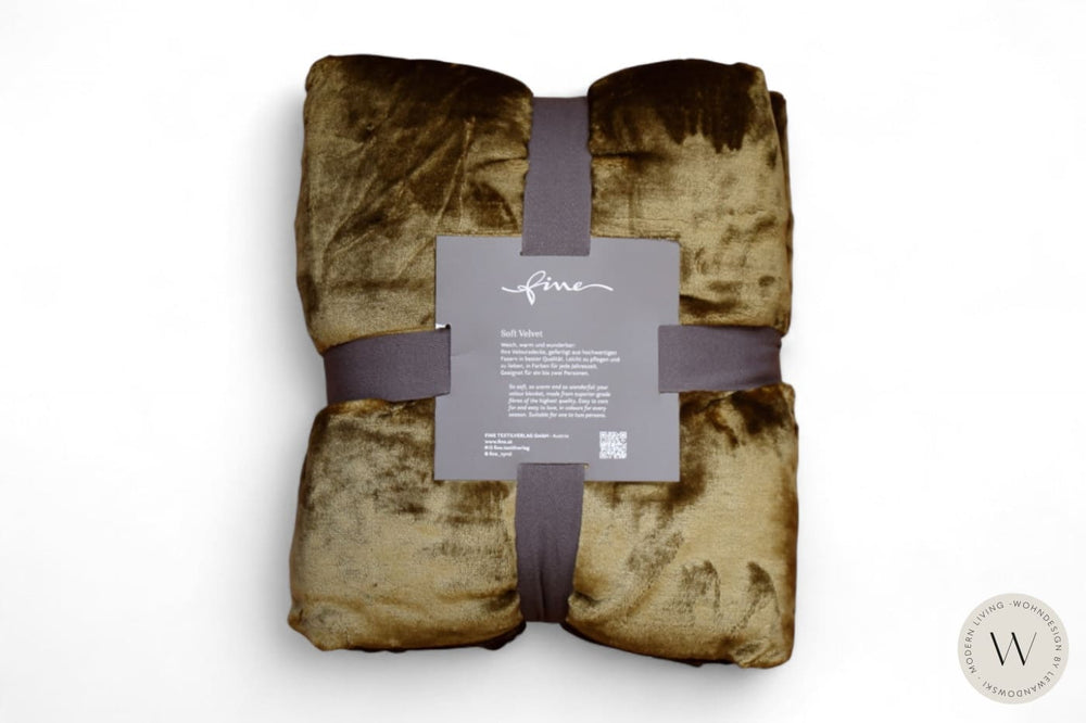 Decke Soft Velvet Farbe 120 curry Fine