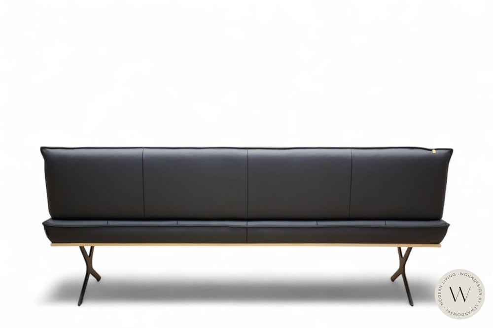 Diningsystem Bank + 4 Stühle in Leder B Bull nero Koinor