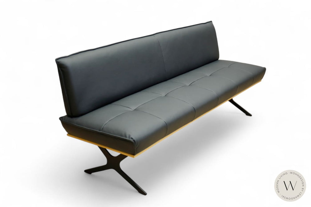 Diningsystem Bank + 4 Stühle in Leder B Bull nero Koinor