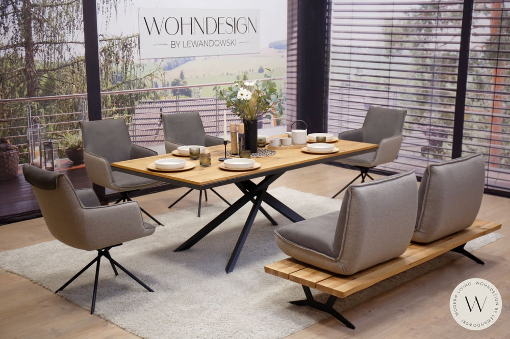 Dinnergruppe Schwof + 4 Stühle in Mikrofaser Zenit Koinor