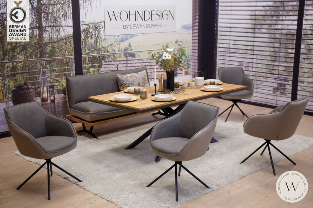 Dinnergruppe Schwof + 4 Stühle in Mikrofaser Zenit Koinor