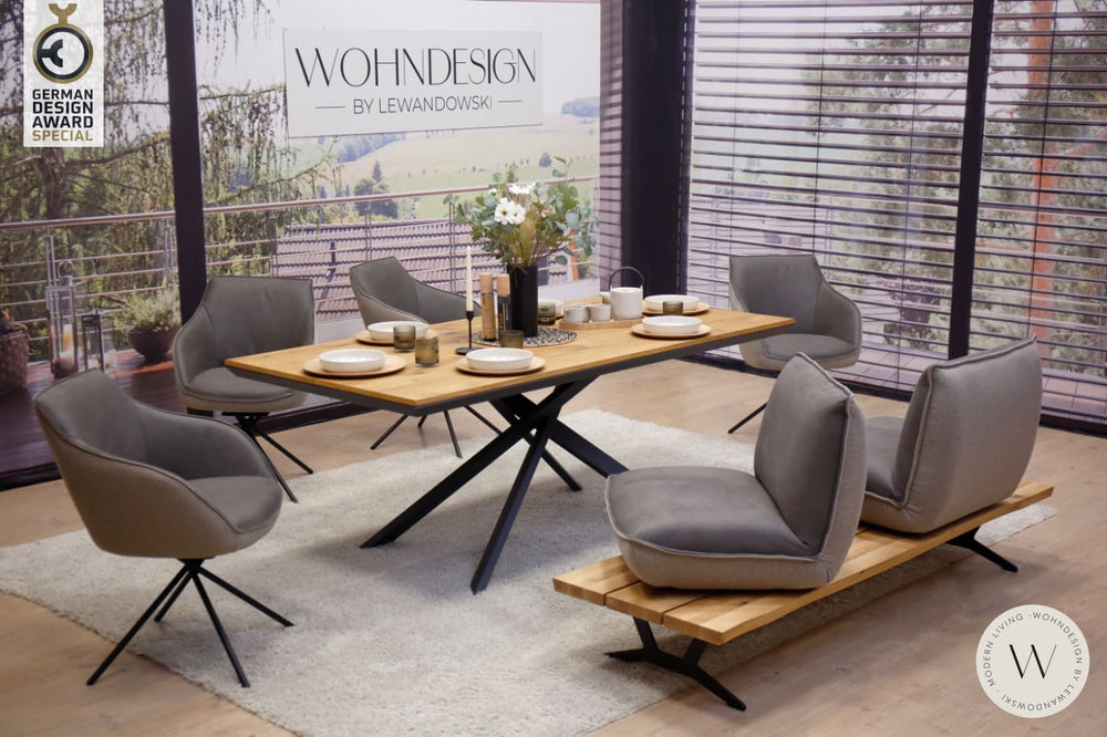 Dinnergruppe Schwof + 4 Stühle in Mikrofaser Zenit Koinor