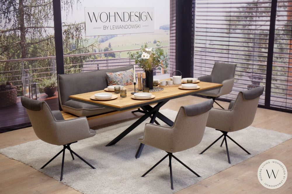 Dinnergruppe Schwof + 4 Stühle in Mikrofaser Zenit Koinor