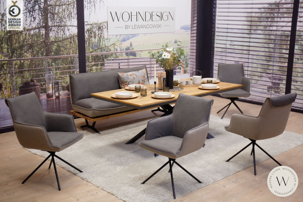 Dinnergruppe Schwof + 4 Stühle in Mikrofaser Zenit Koinor