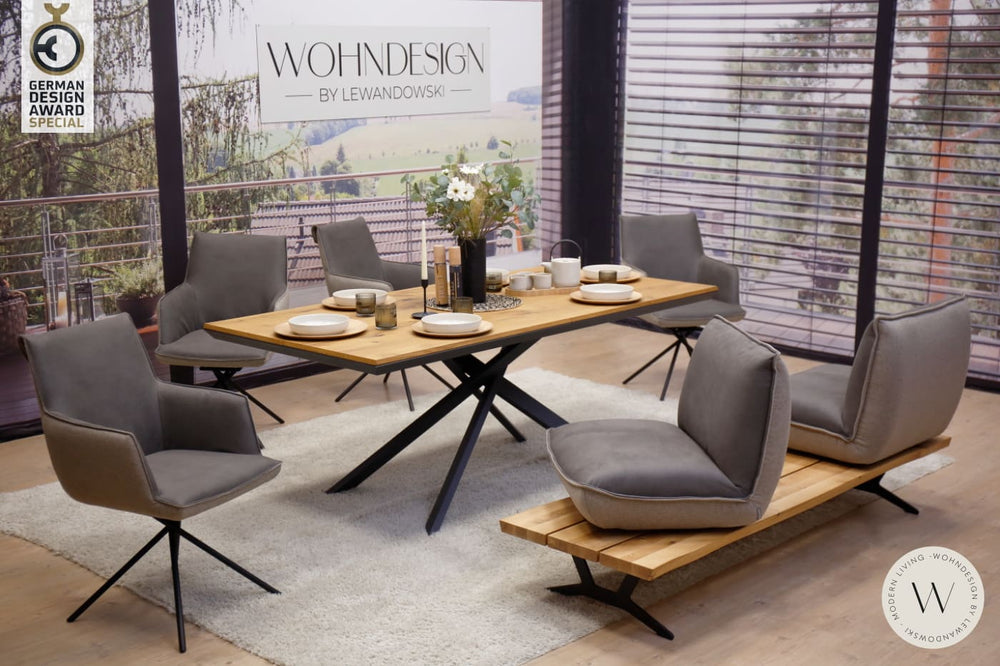 Dinnergruppe Schwof + 4 Stühle in Mikrofaser Zenit Koinor