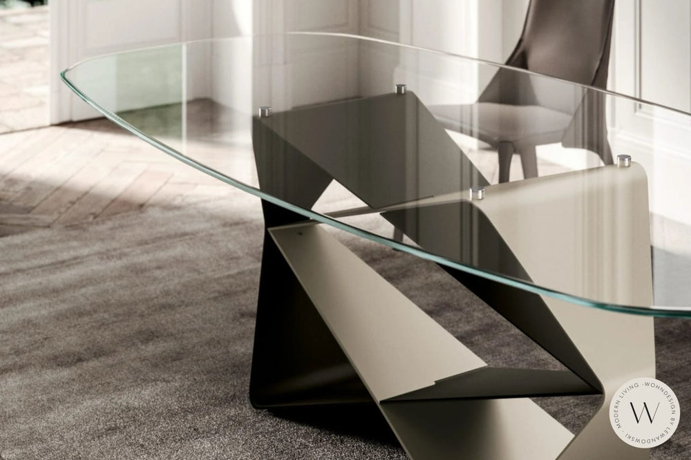 Esstisch Modell Gem in Glas Verre Ozzio®Italia