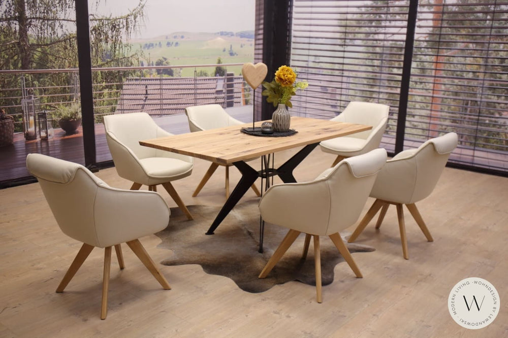 Esszimmerstühle Modell 1250 Leder B Bull perla Koinor