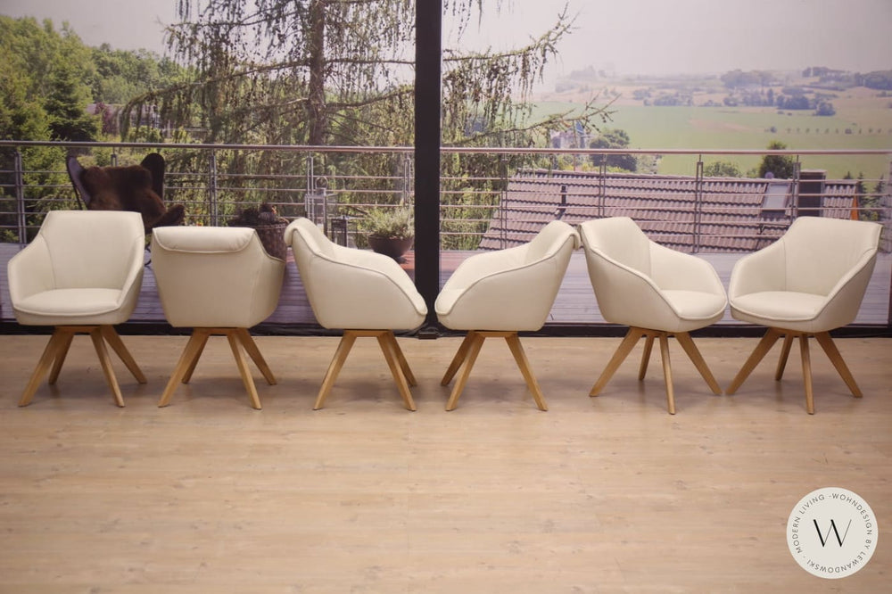 Esszimmerstühle Modell 1250 Leder B Bull perla Koinor