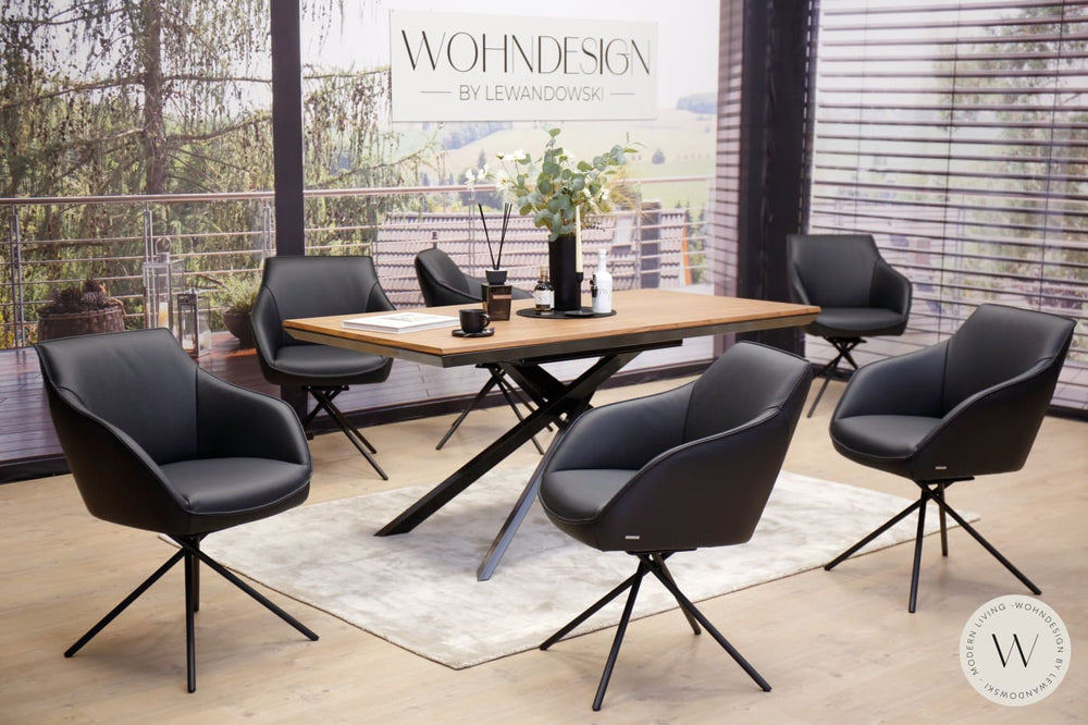 Esszimmerstuhl Modell 1250 S7MX Leder B Bull nero Koinor