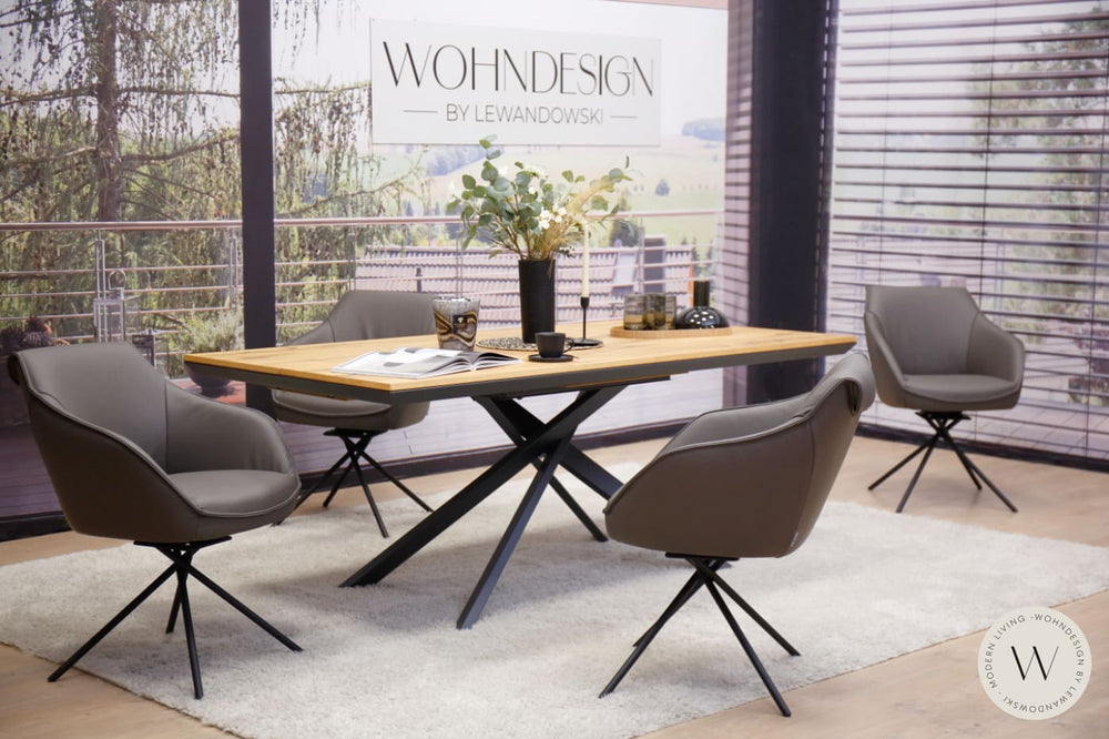 Esszimmerstuhl Modell 1250 S9MX Leder B Bull carbone Koinor