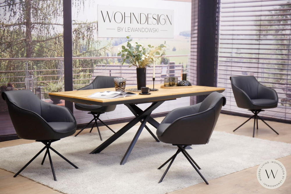 Esszimmerstuhl Modell 1250 S9MX Leder B Bull nero Koinor