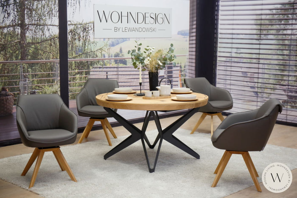 Esszimmerstuhl Modell 1250 S9VX Leder B Bull carbone Koinor