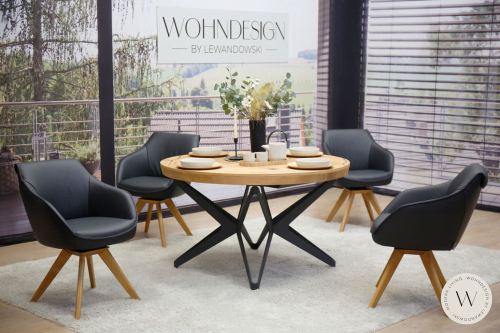 Esszimmerstuhl Modell 1250 S9VX Leder B Bull nero Koinor