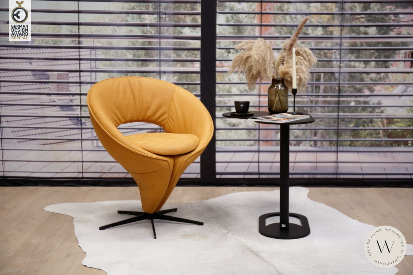 Esszimmerstuhl Modell 1260 in Leder A India sun Koinor