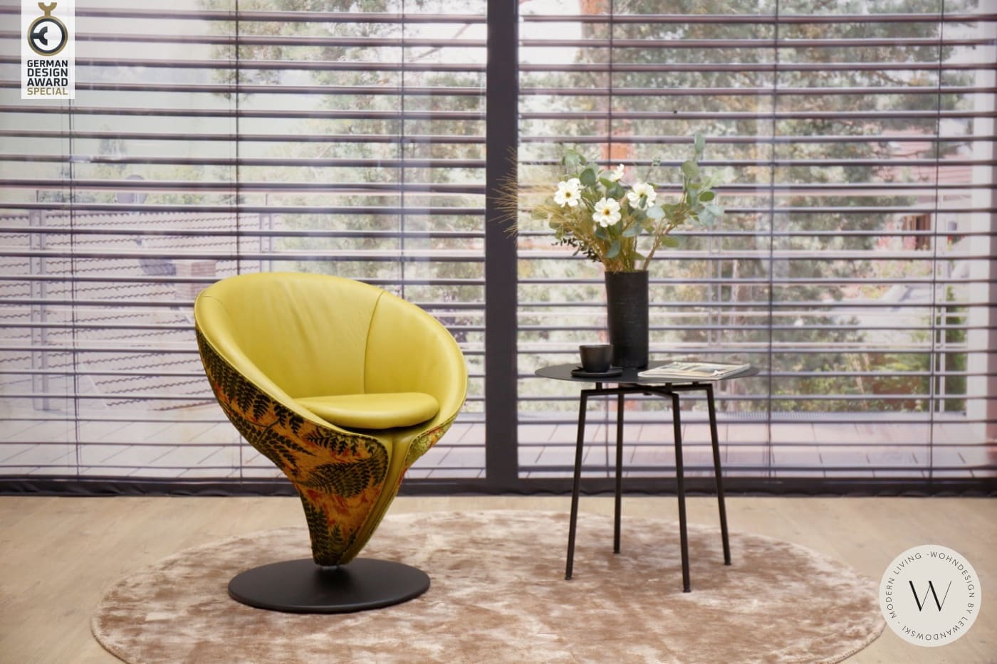 Esszimmerstuhl Modell 1260 in Leder C Classic avocado Koinor