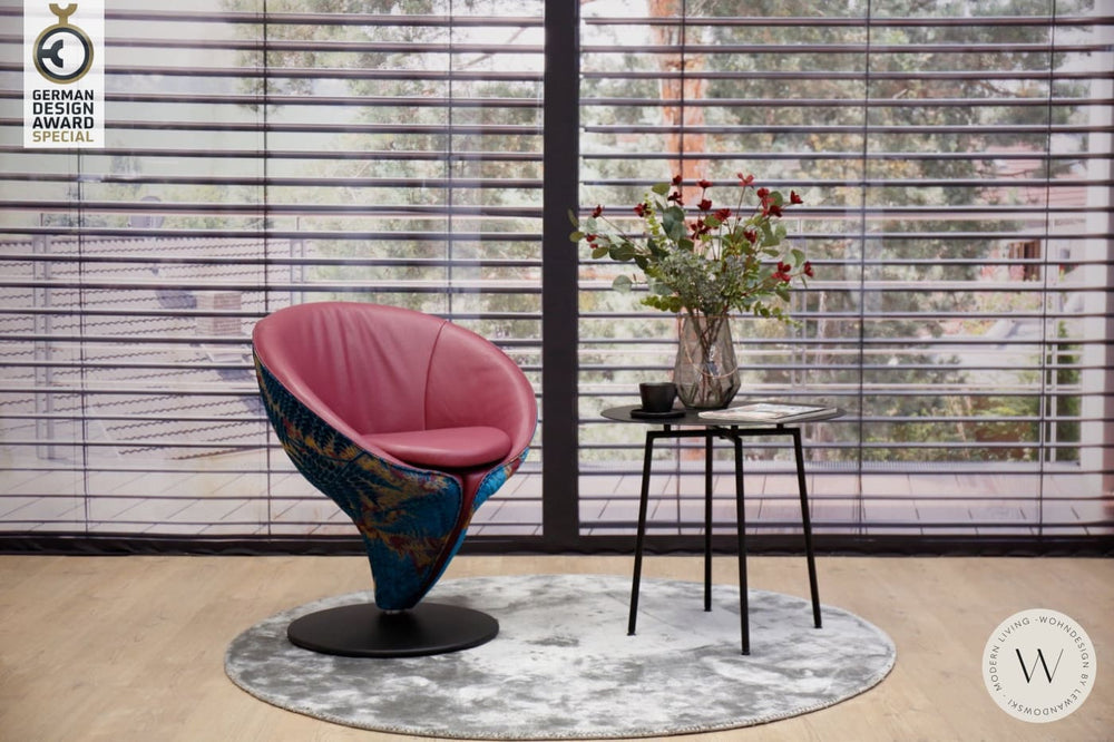 Esszimmerstuhl Modell 1260 in Leder C Classic Rasberry Koinor