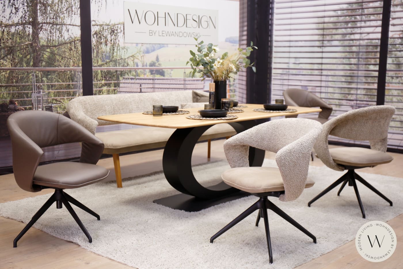 Esszimmerstuhl Modell 1285 SASR in Leder X Happy oak Koinor