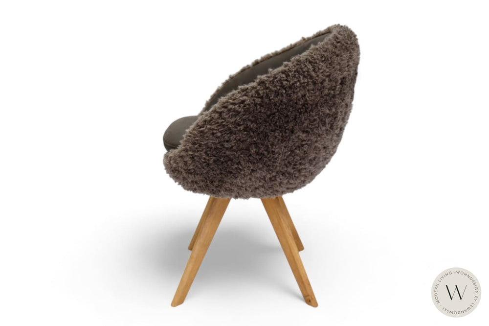 Esszimmerstuhl Modell 1291 Mikrofaser Bison / Stoff Doodle / Schemel in Massivholz Koinor