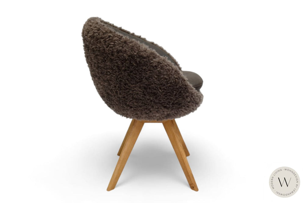 Esszimmerstuhl Modell 1291 Mikrofaser Bison / Stoff Doodle / Schemel in Massivholz Koinor