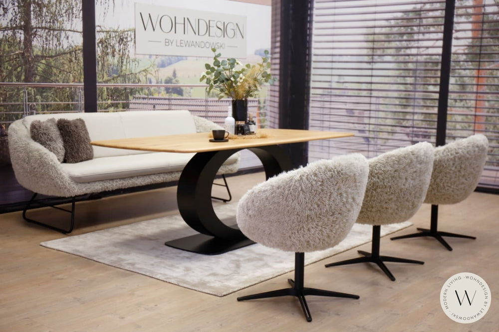 Modell Boneo in Leder B Bull perla inkl. 3 Stühle Koinor