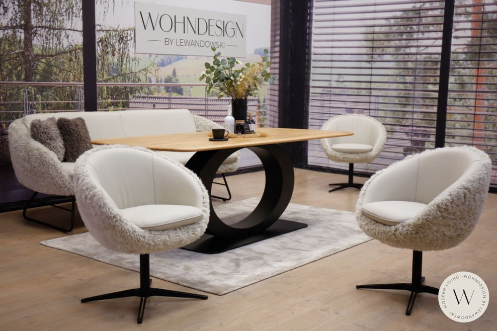 Modell Boneo in Leder B Bull perla inkl. 3 Stühle Koinor