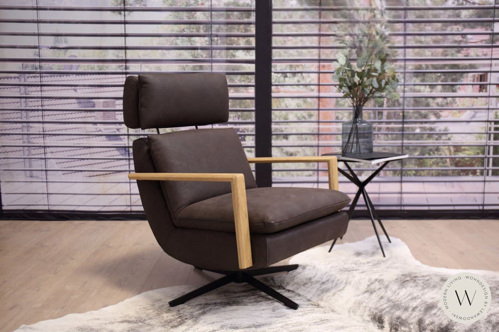 Sessel Jala in Leder A India Schoko Koinor