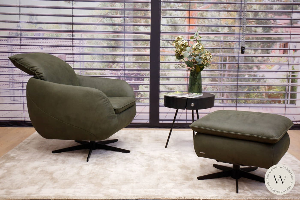 Sessel Modell Isco inkl. Hocker in Mikrofaser Zenit 78 Koinor