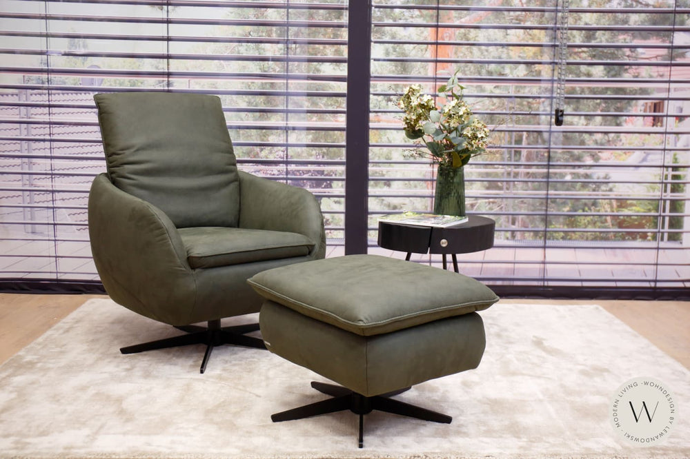 Sessel Modell Isco inkl. Hocker in Mikrofaser Zenit 78 Koinor