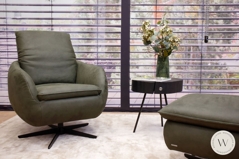 Sessel Modell Isco inkl. Hocker in Mikrofaser Zenit 78 Koinor