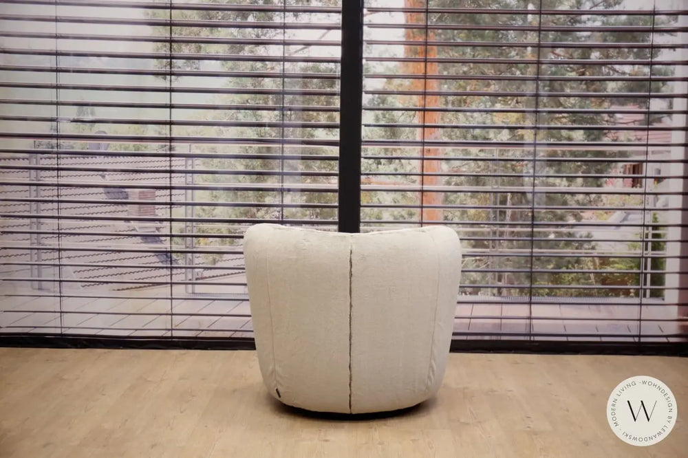 1x Dreh- & Schaukelsessel Modell Donna inkl. Hocker in Stoff Fuzzy Bullfrog