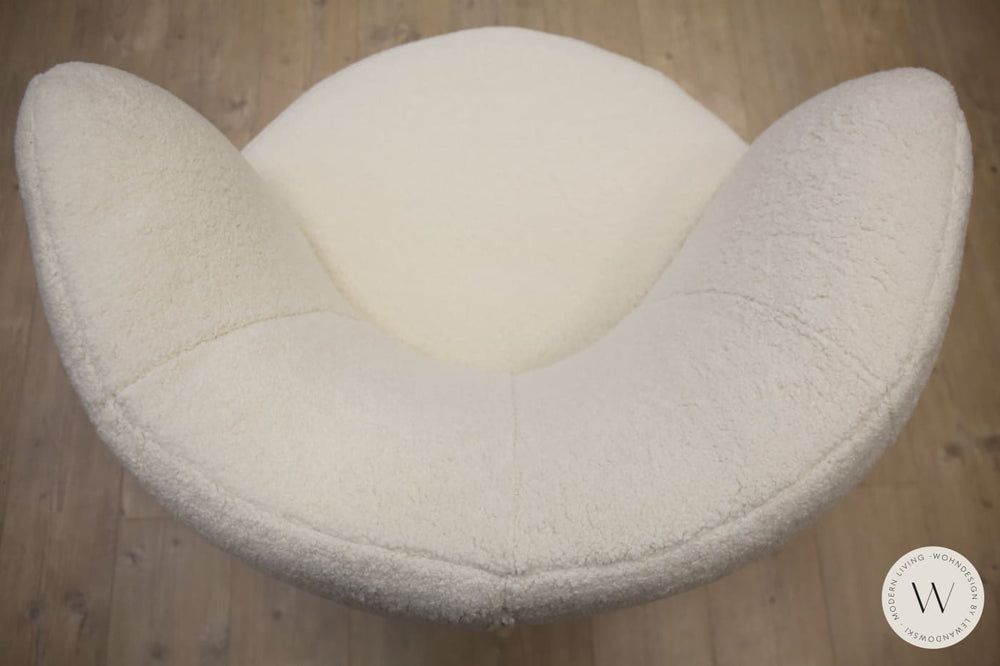 1x Dreh- & Schaukelsessel Donna inkl. Hocker in Stoff Smart lamb Bullfrog