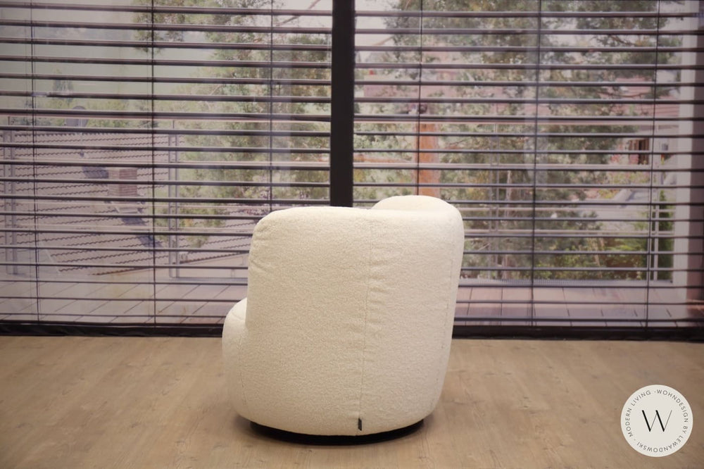 1x Dreh- & Schaukelsessel Donna inkl. Hocker in Stoff Smart lamb Bullfrog