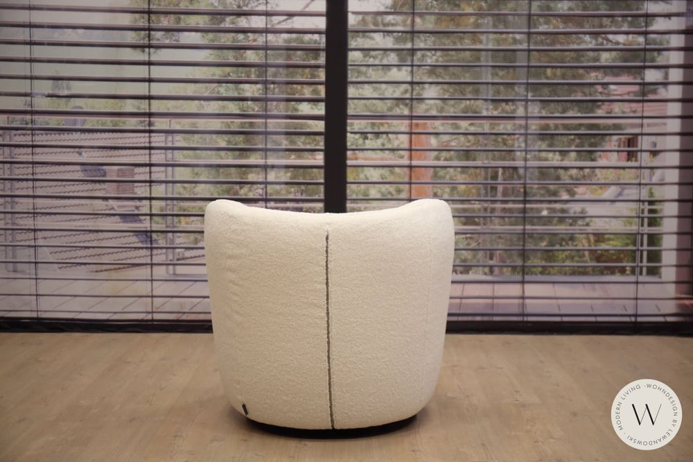 1x Dreh- & Schaukelsessel Donna inkl. Hocker in Stoff Smart lamb Bullfrog