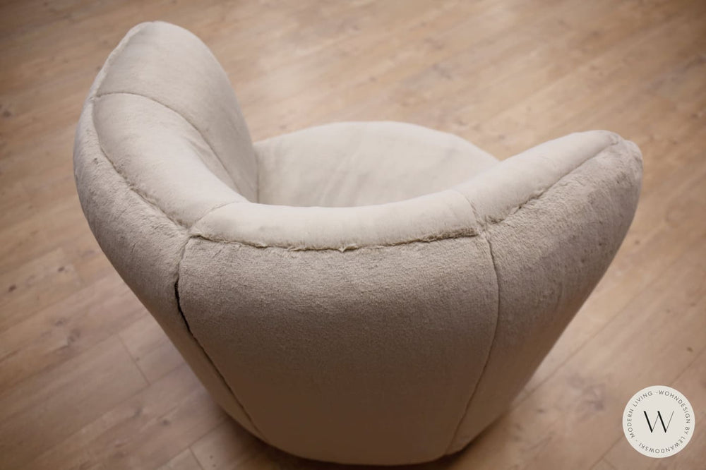 1x Dreh- & Schaukelsessel Modell Donna inkl. Hocker in Stoff Fuzzy Bullfrog