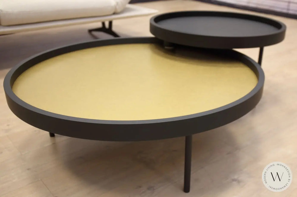 2-Satz Couchtisch Modell H630 in Gold/Schwarz Ronald Schmitt