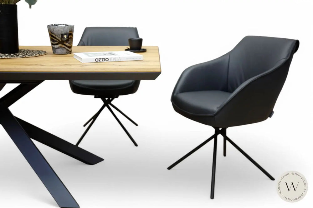 4 Esszimmerstühle Modell 1250 S9MX Leder B Bull nero Koinor