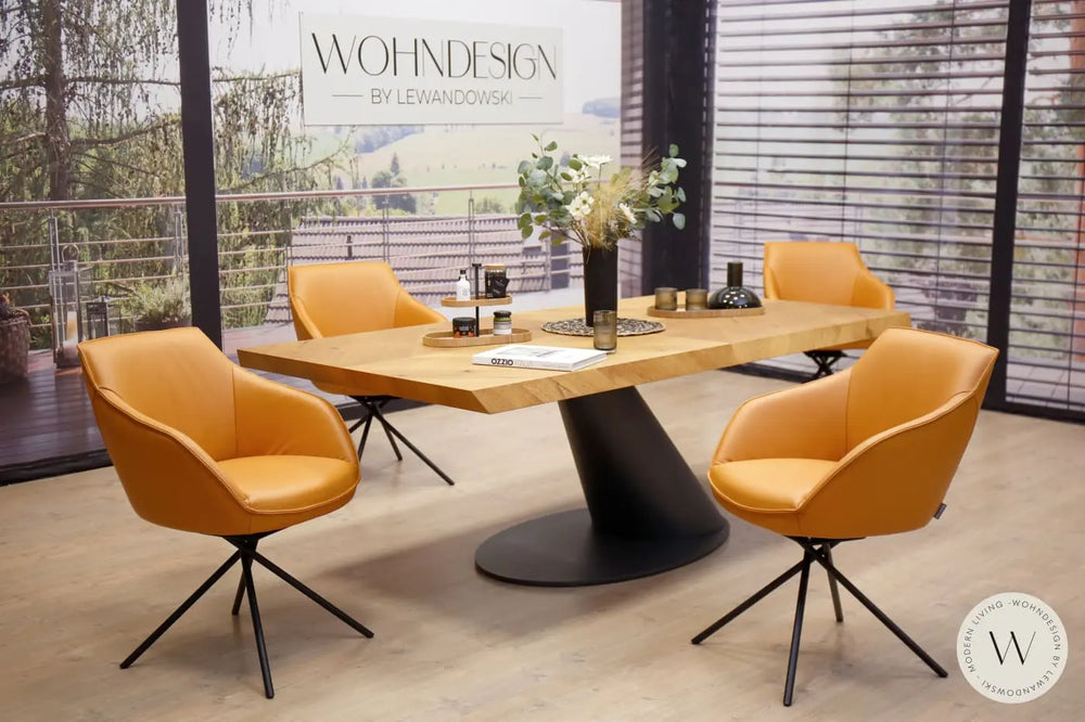 4 Esszimmerstühle Modell 1250 in Leder X Happy gold Koinor