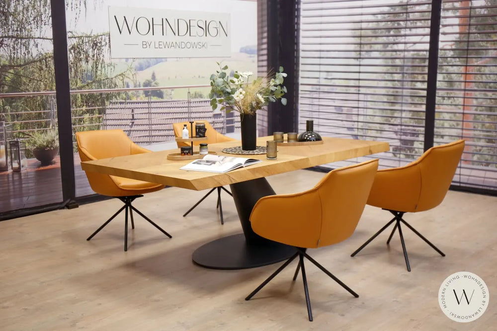 4 Esszimmerstühle Modell 1250 in Leder X Happy gold Koinor