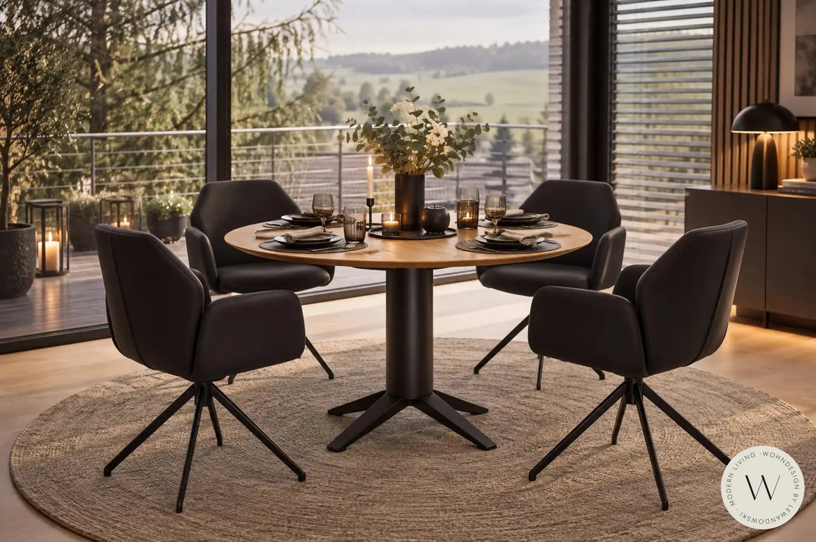 4 Esszimmerstühle Modell ELLA RST 230 Leder Toledo schwarz