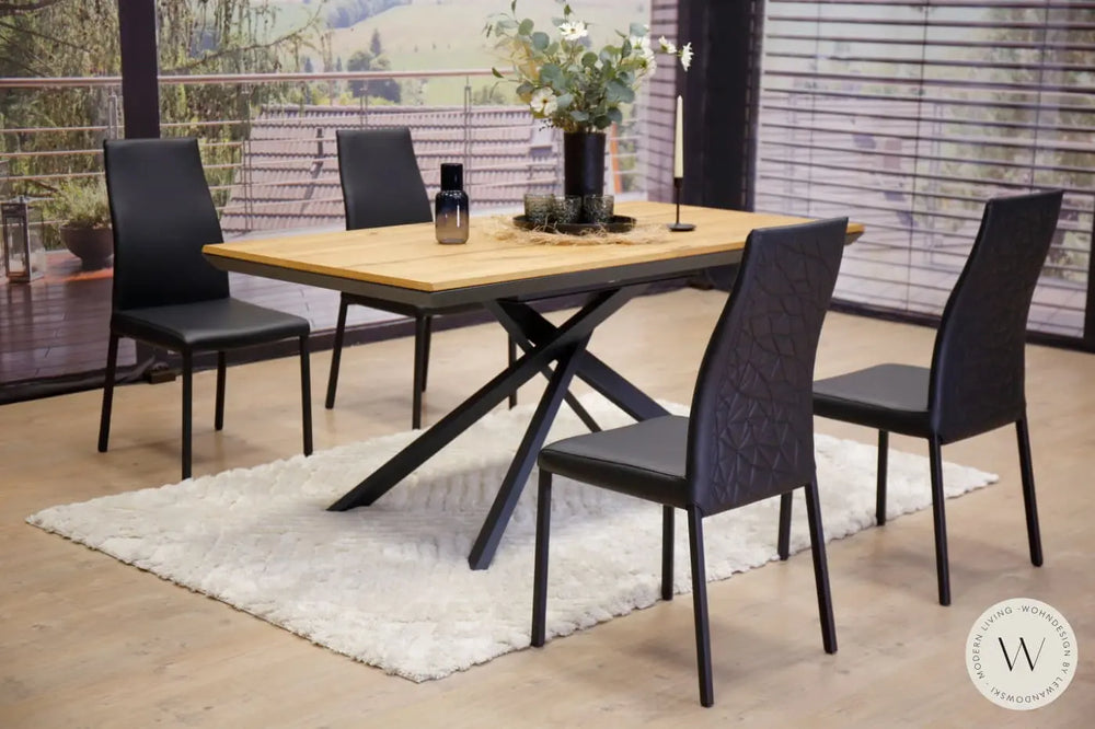 4 Stühle Modell Blitz Plus in Leder nero Ozzio®Italia