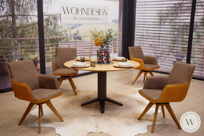 4 Esszimmerstühle Modell 1250 S4VX in Mikrofaser Zenit