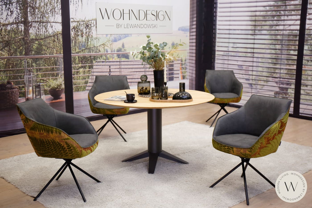 4 Esszimmerstühle Modell 1250 S7MX in Stoff Koinor