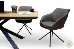 4 Esszimmerstühle Modell 1250 S9MX Leder B Bull carbone Koinor