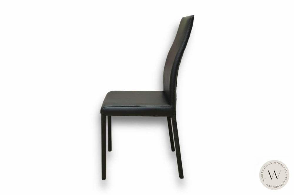 4 Stühle Modell Blitz Plus in Leder nero Ozzio®Italia