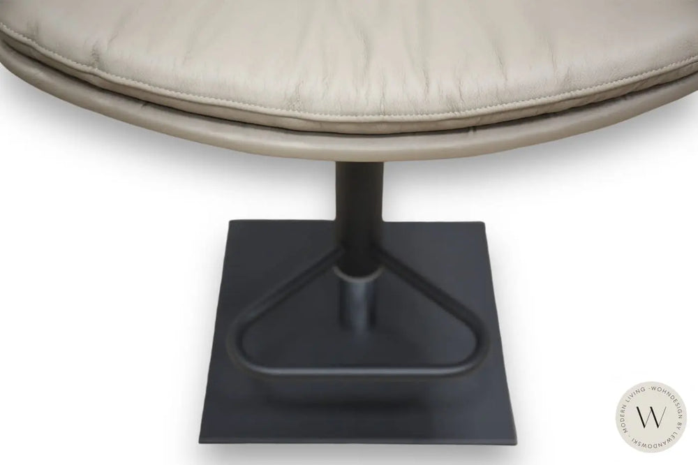 Barhocker Modell Noa in Leder Pelle 90 fango (höhenverstellbar) Ozzio®Italia