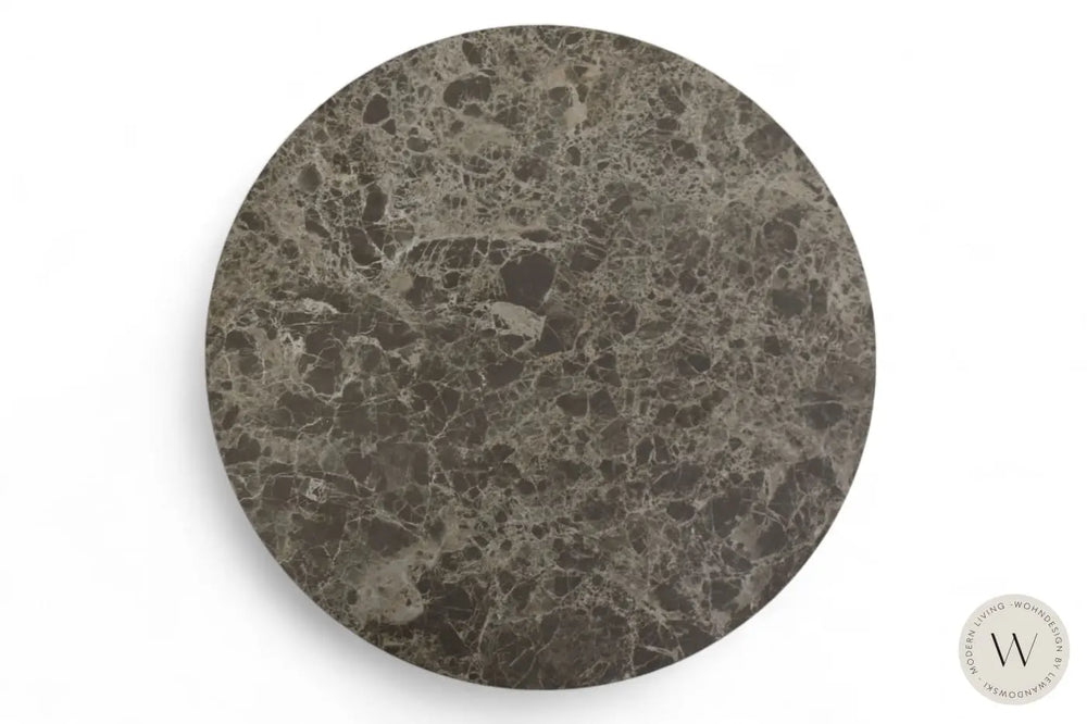 Beistelltisch Modell KONY in Champagne und Platte in Ceramic Emperador Ozzio®Italia